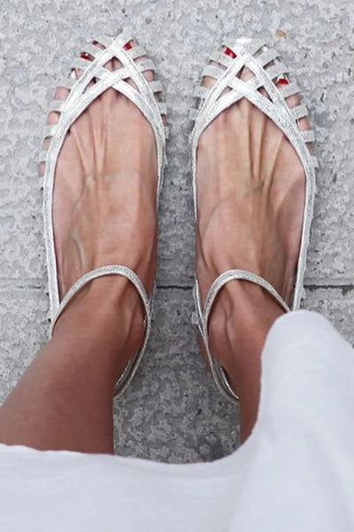 GIADA Elegant Woven Ballerina with Strap for a Sophisticated Style