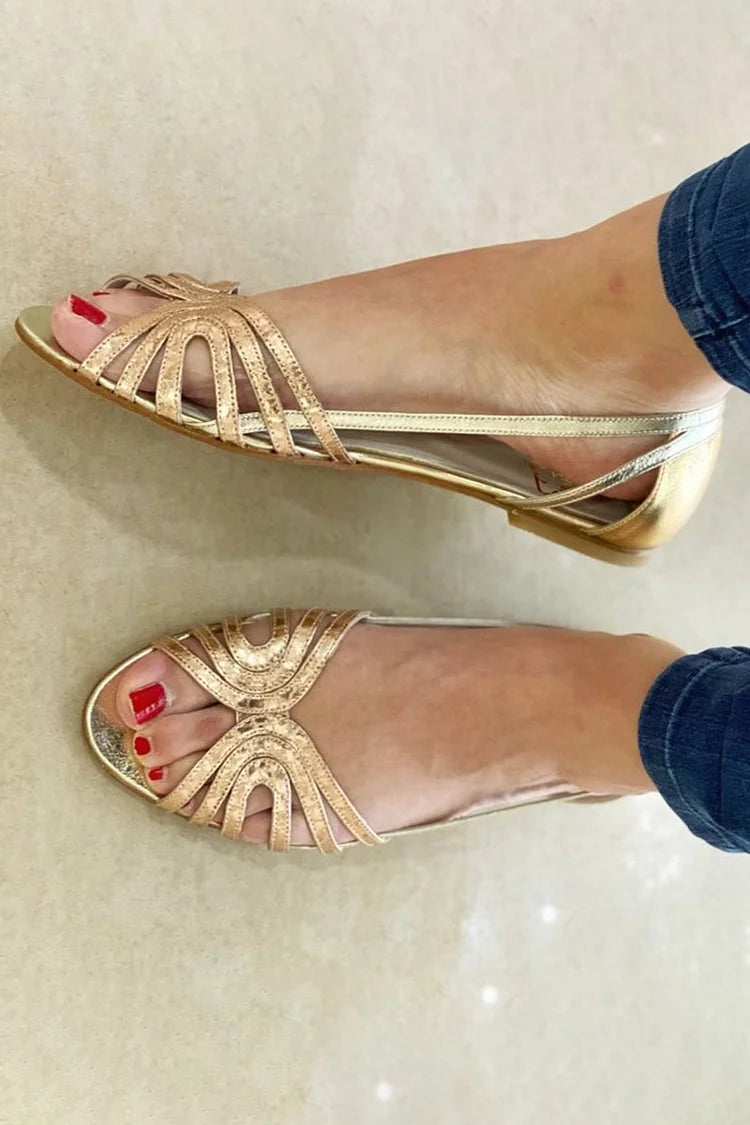 Elegant and comfortable Alberta slingback sandal with carved details