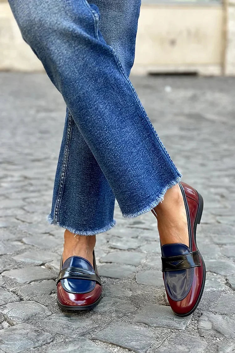 Antonia | Shiny Tricolour Loafer