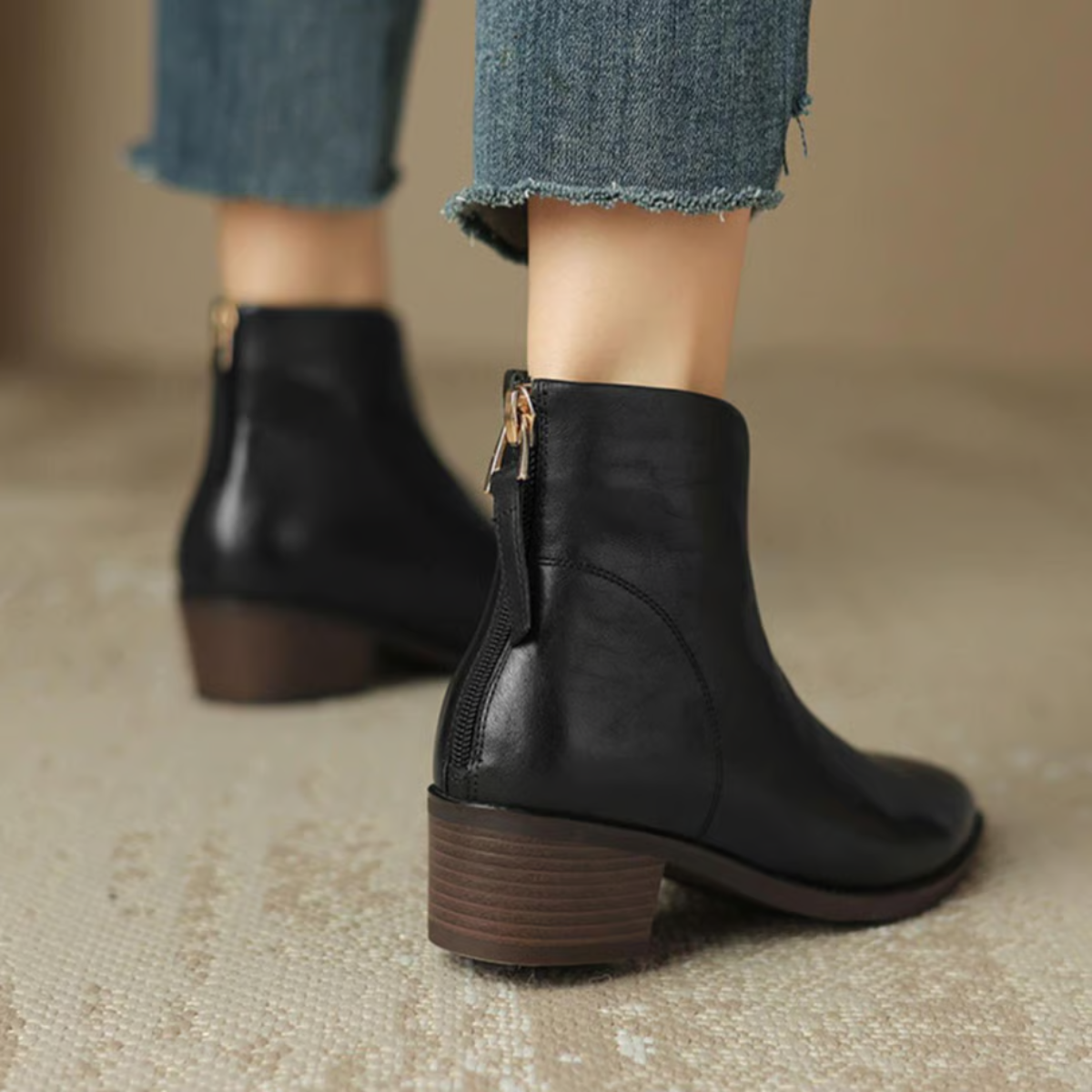 Camille | Luxury Low Heel Ankle Boots