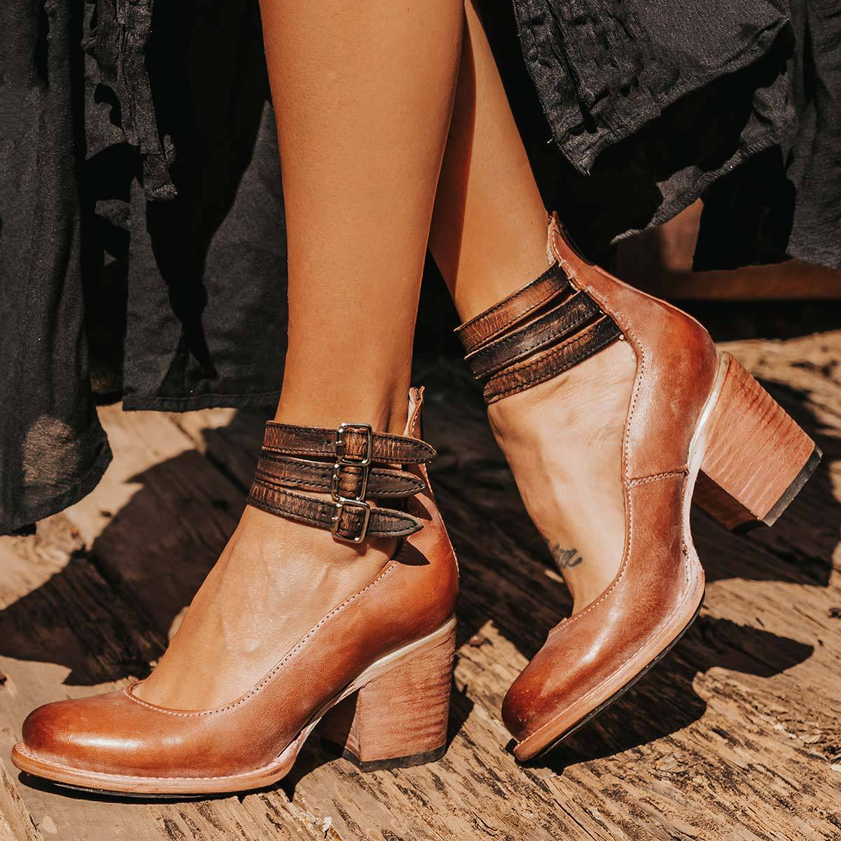 Audrey - Vintage Block Heel Shoes