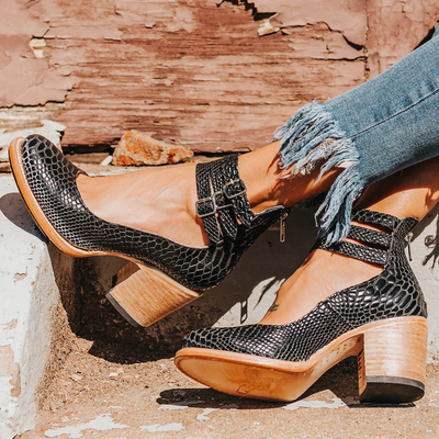 Audrey - Vintage Block Heel Shoes
