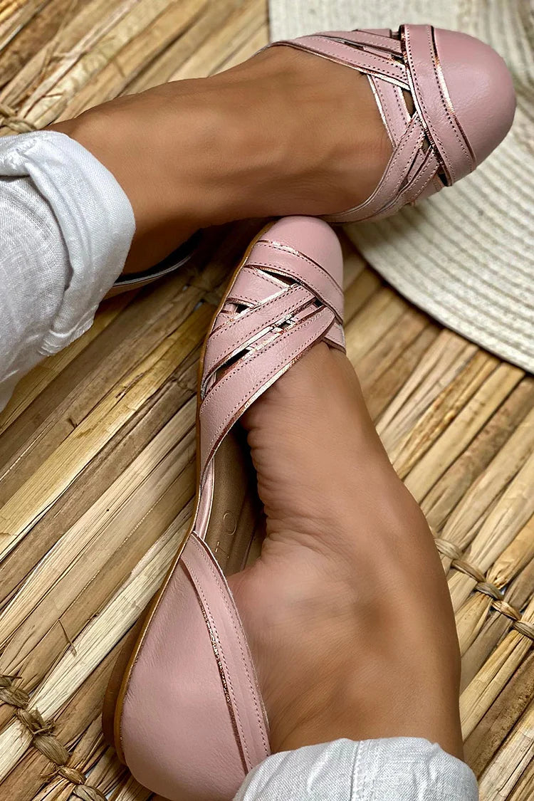 EMILIA | Elegant Interwoven Ballet Flats with Side Opening