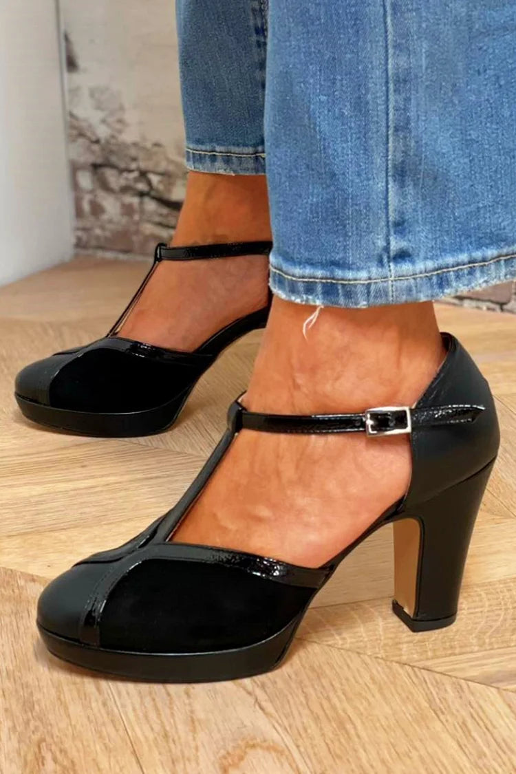 NICOLETTA | T-Bar Decolleté Platform