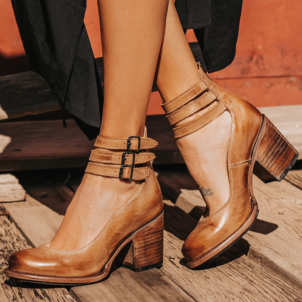 Audrey - Vintage Block Heel Shoes