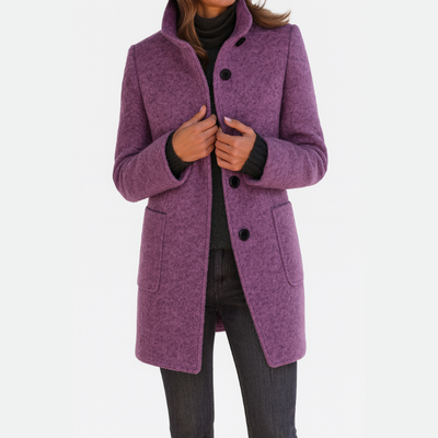 ZUZANA | Women's Long Coat with High Collar
