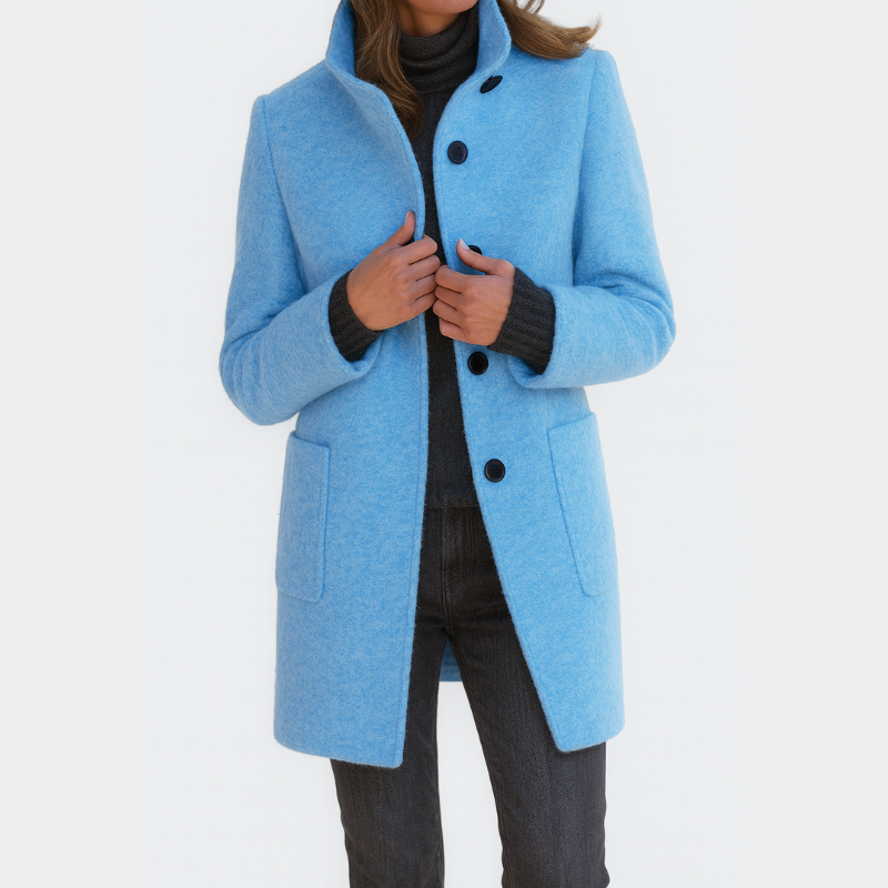 ZUZANA | Women's Long Coat with High Collar