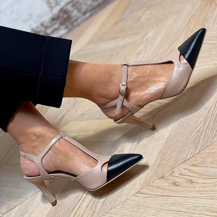 MIRELLA | Elegant Bicolor Pointed Toe Pumps for a Sophisticated Style