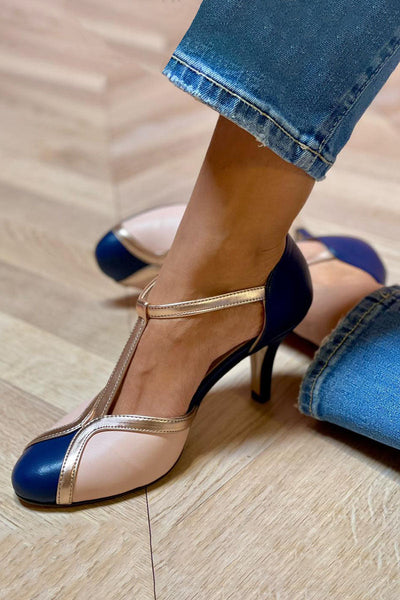 Laya™ | Elegant T-strap low heel with rounded toe, colorful and extremely comfortable