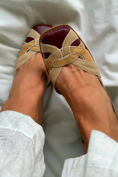 Amara | Tri-Colour Slip-On Flats