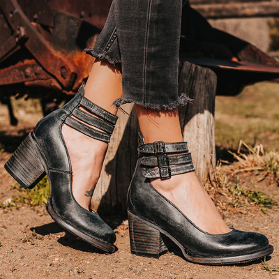 Audrey - Vintage Block Heel Shoes
