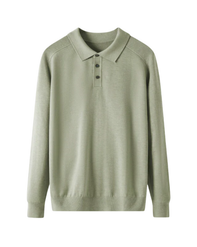 Collin - Merino Wool Long Sleeve Polo