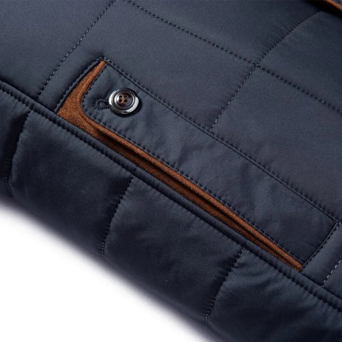 Alden Elegant Winter Jacket-Vest with Stylish Stand-up Collar