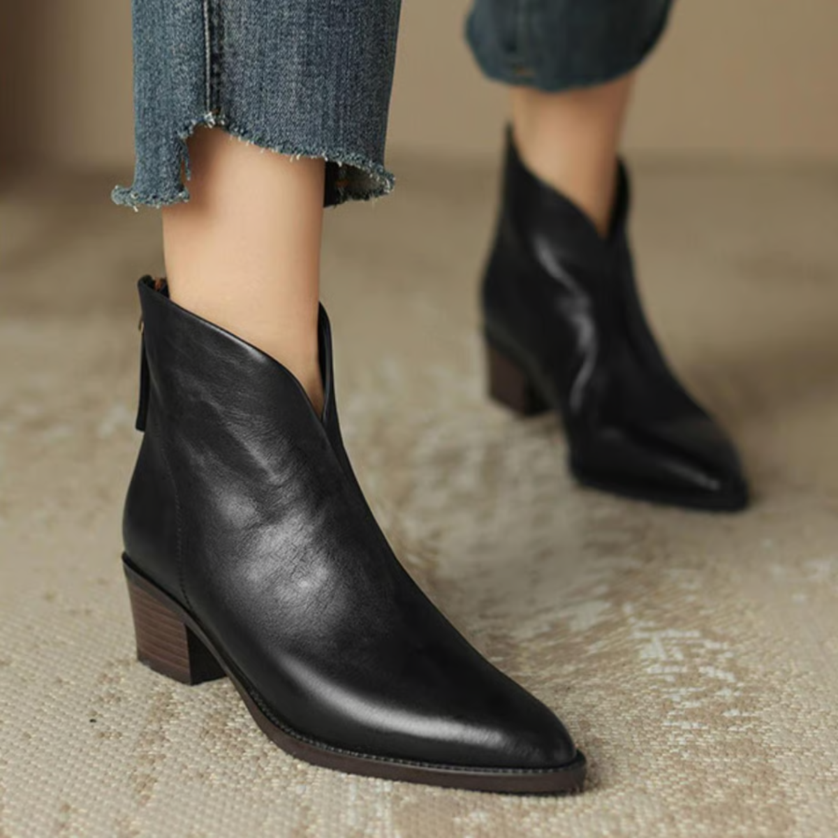 Camille | Luxury Low Heel Ankle Boots