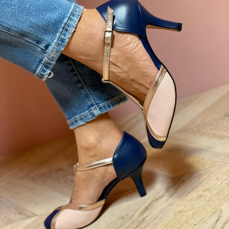 Laya™ | Elegant T-strap low heel with rounded toe, colorful and extremely comfortable