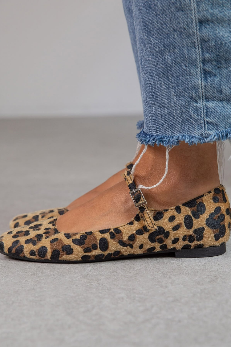 MILA Animal Print Mary Jane Ballerina – Elegant and Trendy Style