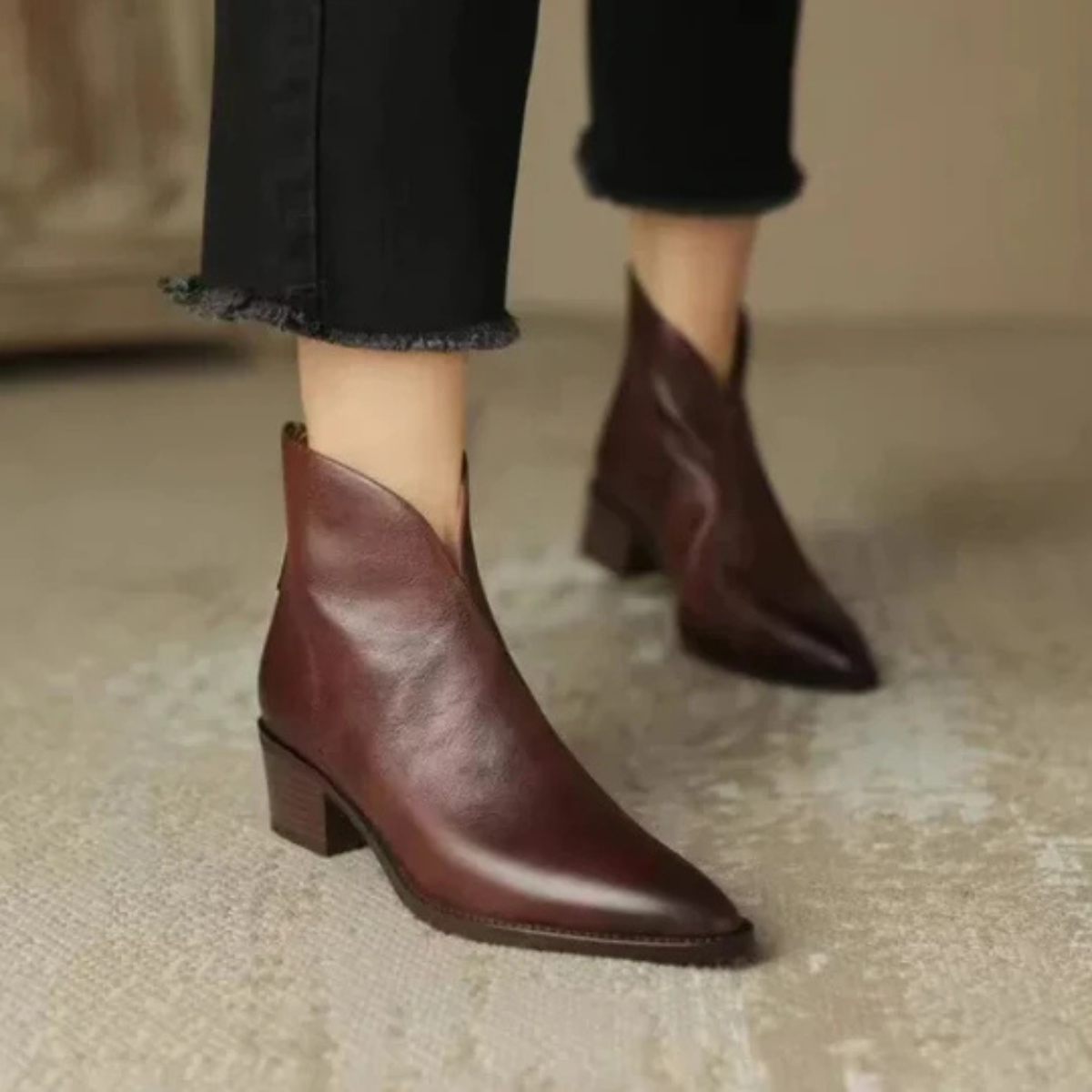 Camille | Luxury Low Heel Ankle Boots