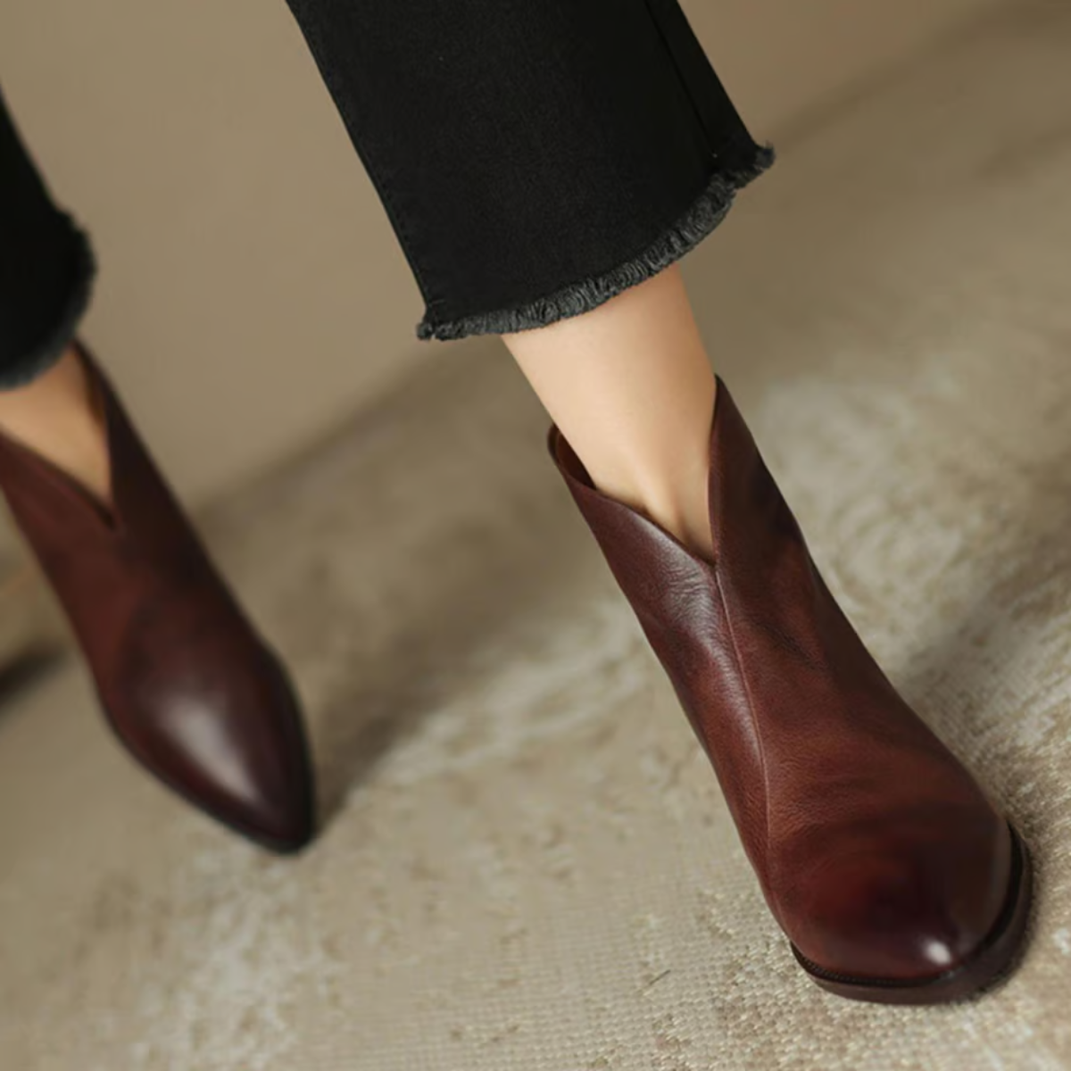 Camille | Luxury Low Heel Ankle Boots