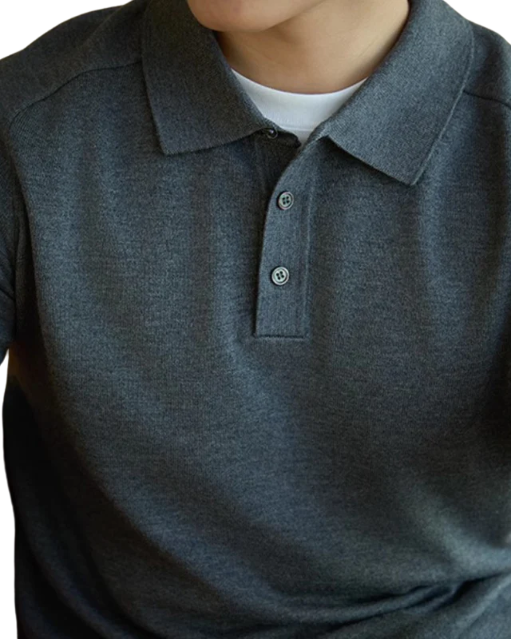 Collin - Merino Wool Long Sleeve Polo