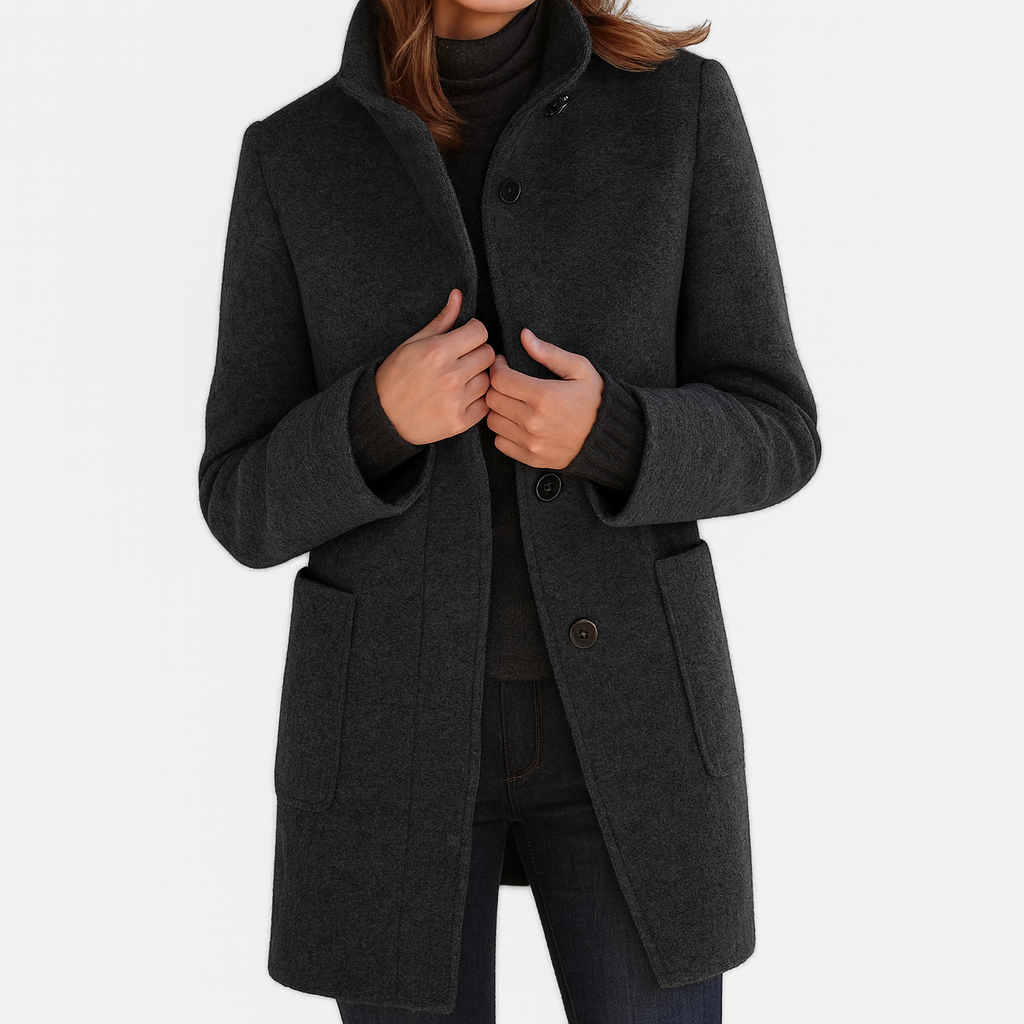 ZUZANA | Women's Long Coat with High Collar