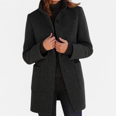 ZUZANA | Women's Long Coat with High Collar