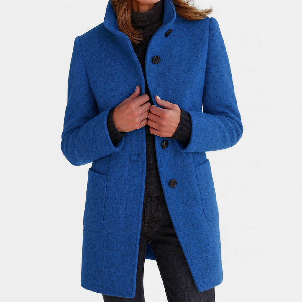 ZUZANA | Women's Long Coat with High Collar