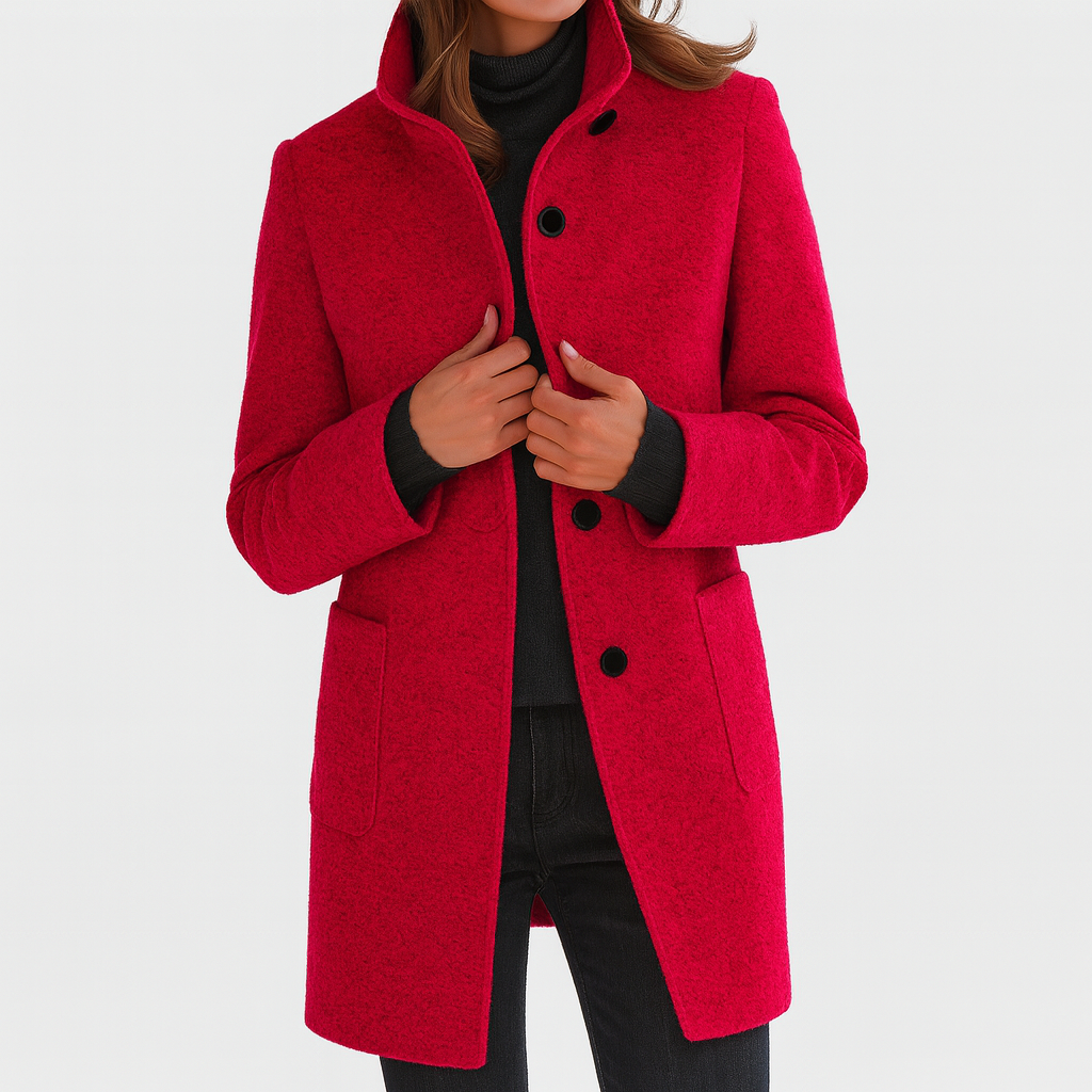 ZUZANA | Women's Long Coat with High Collar