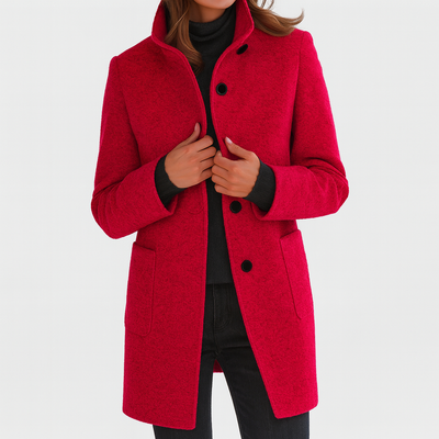ZUZANA | Women's Long Coat with High Collar