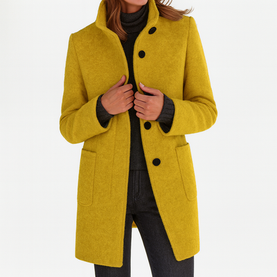 ZUZANA | Women's Long Coat with High Collar