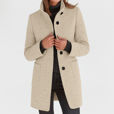 ZUZANA | Women's Long Coat with High Collar