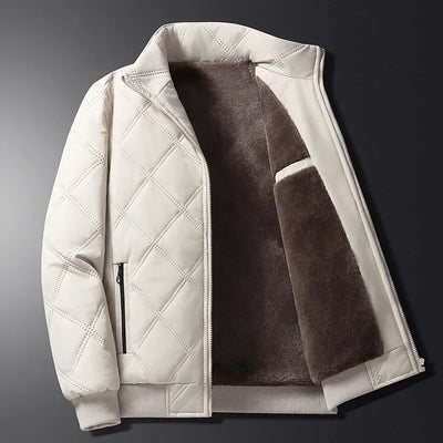 Nolan Jas with Stand-up Collar and Elegant Checkered Pattern for a Stylish Look