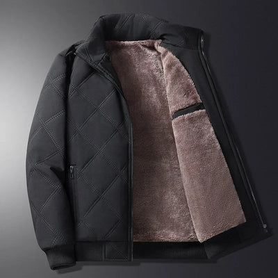 Nolan Jas with Stand-up Collar and Elegant Checkered Pattern for a Stylish Look