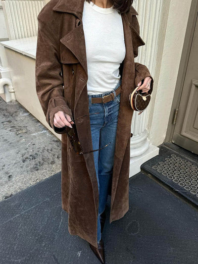 Nora – Suede Trench Coat
