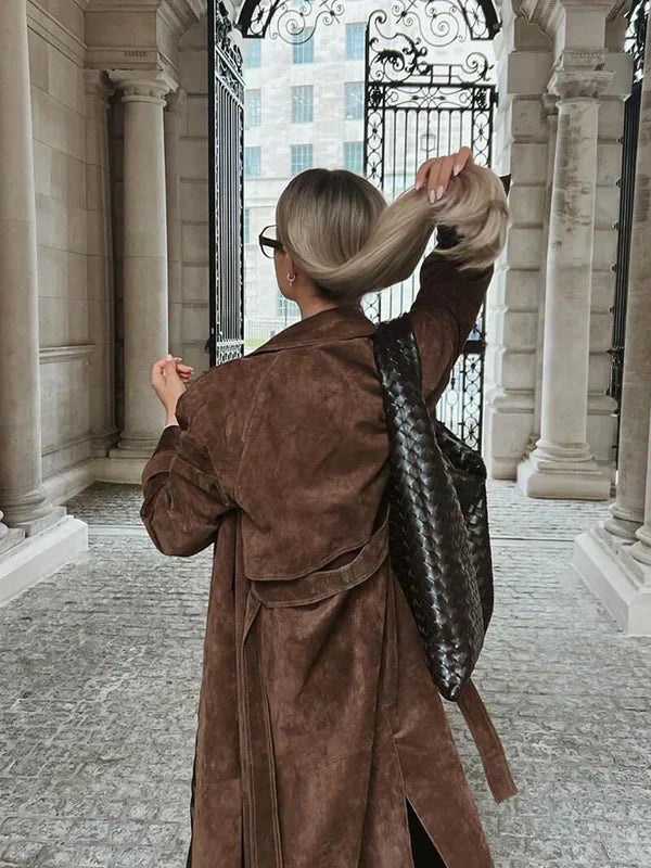 Nora – Suede Trench Coat