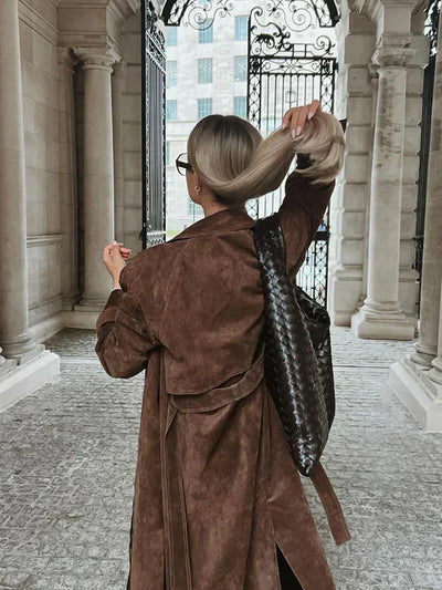 Nora – Suede Trench Coat