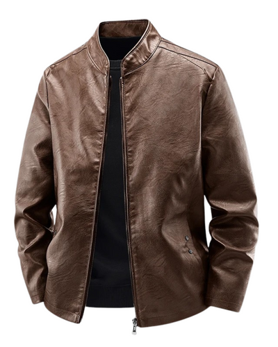 Leather motorcycle jacket
