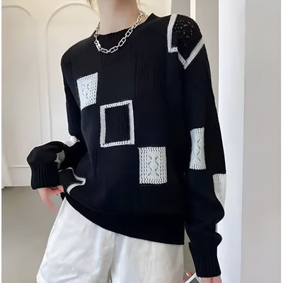 Anastasia – Elegant Knit with Geometric Detailing
