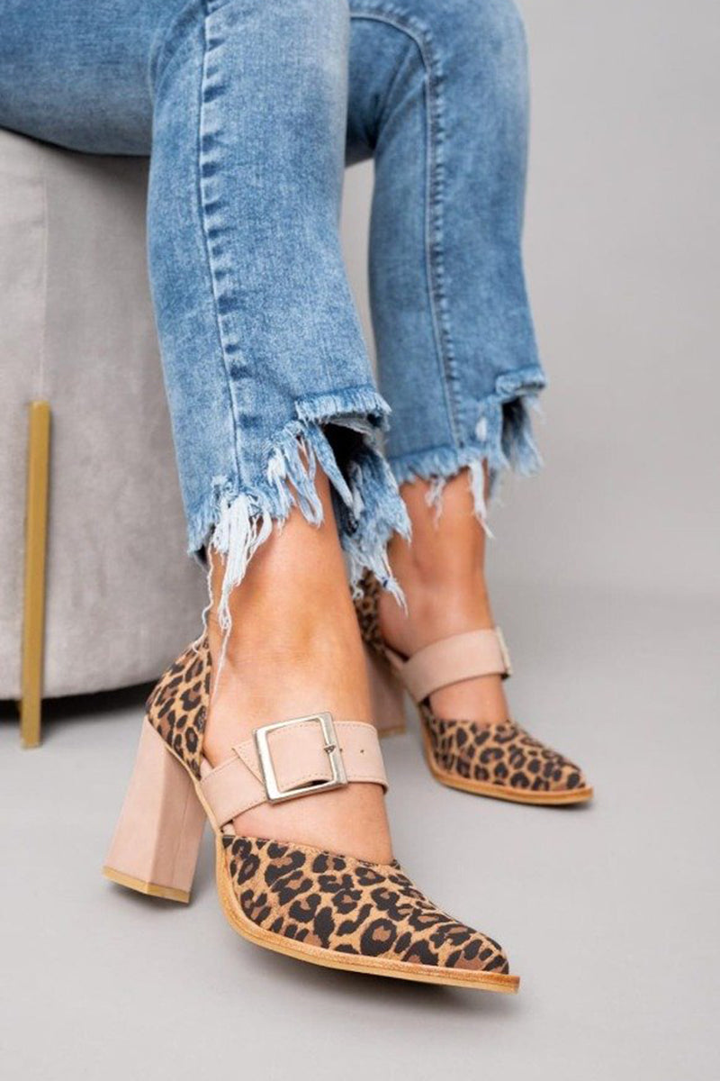 Avano™ | Elegant Leopard-Print Suede Sandals with Stable Heel and Superior Comfort
