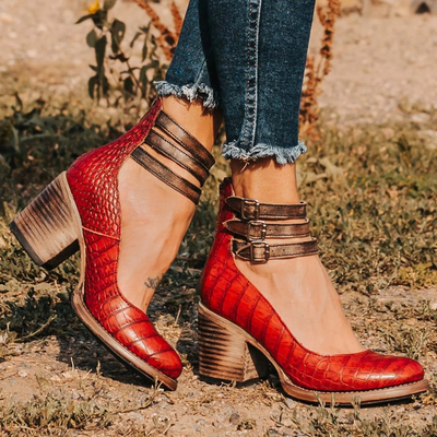 Audrey - Vintage Block Heel Shoes