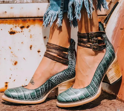 Audrey - Vintage Block Heel Shoes
