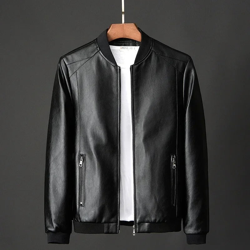 Leather motorcycle jacket