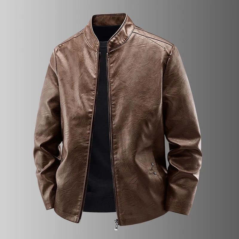 Leather motorcycle jacket