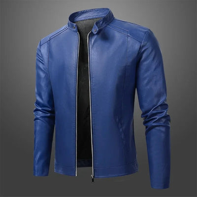 Elegant men's leather biker jacket