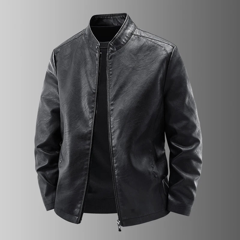 Leather motorcycle jacket