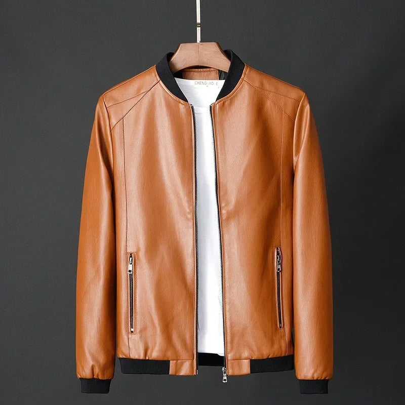Leather motorcycle jacket
