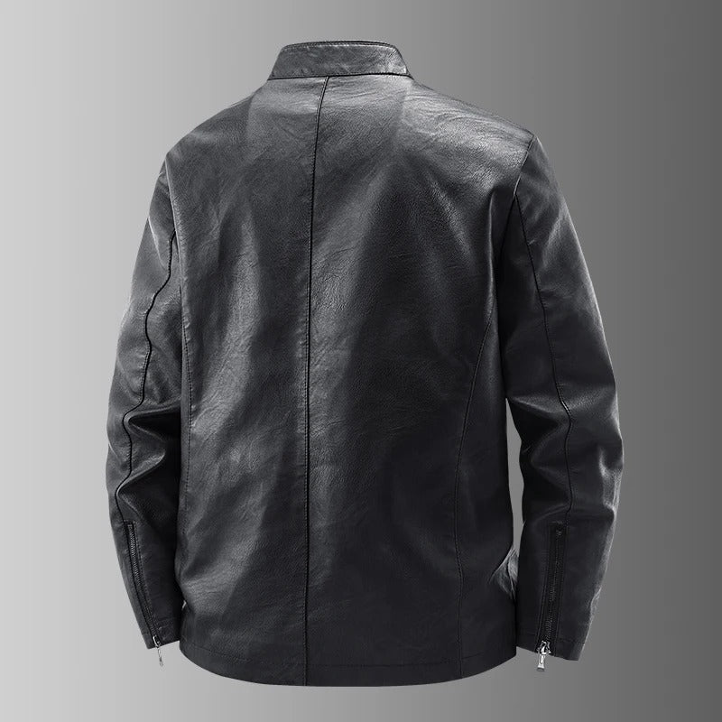 Leather motorcycle jacket