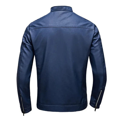 Leather jacket with collar