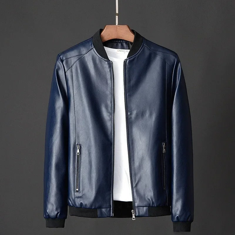 Leather motorcycle jacket