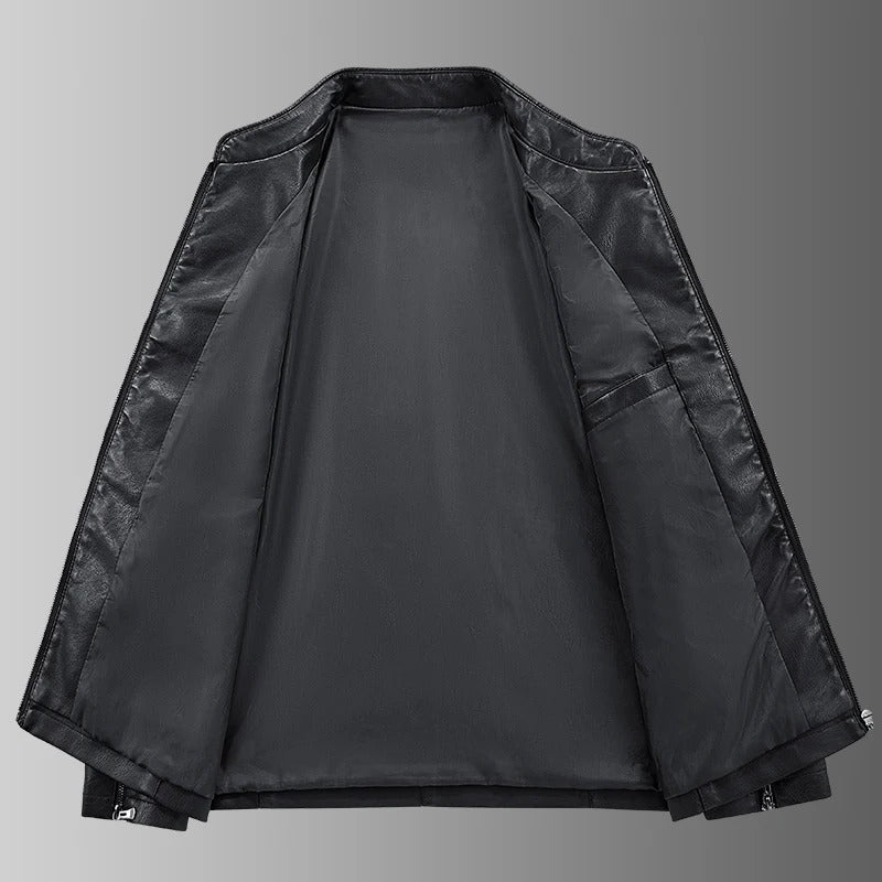 Leather motorcycle jacket