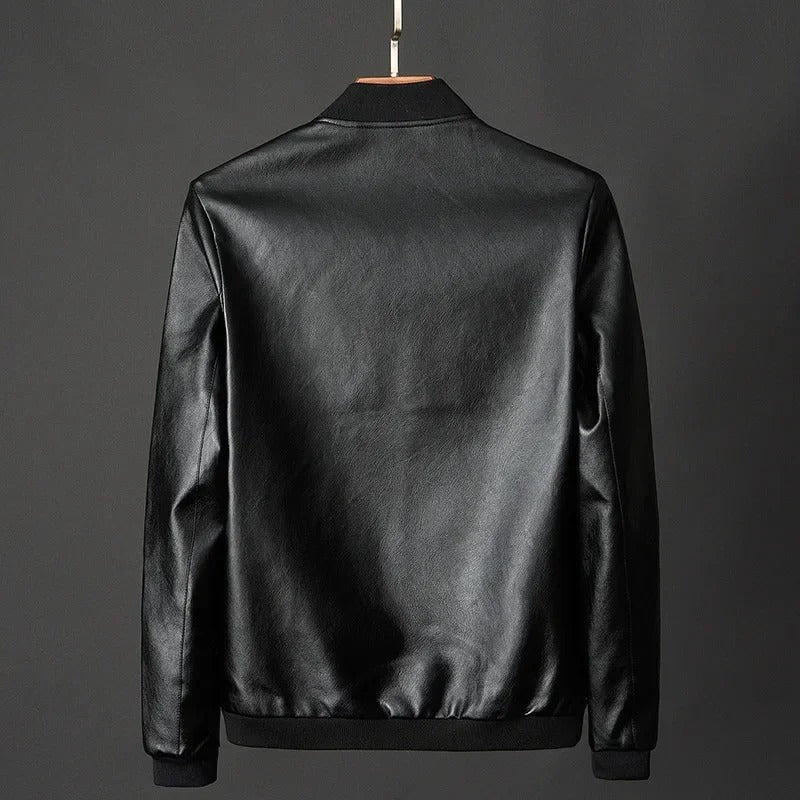 Leather motorcycle jacket